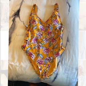 One piece floral swimsuit.
